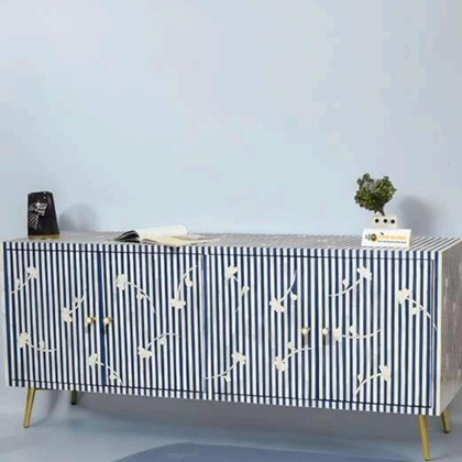 Nautical Stripes Bone Inlay Sideboard