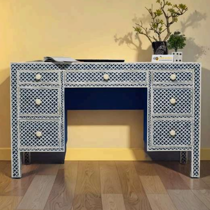 Royal Blue Bone Inlay Writing Desk