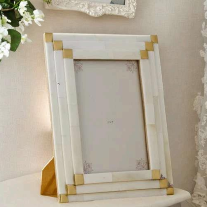 Ivory and Gold Layered Photo Frame