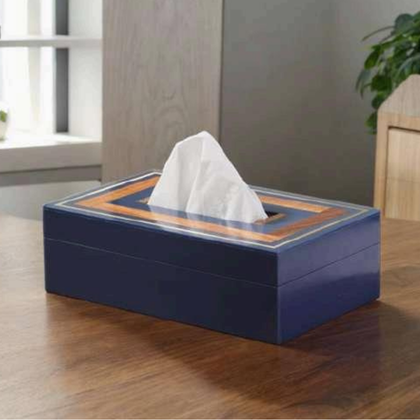 Midnight Blue Wooden Tissue Box Holder