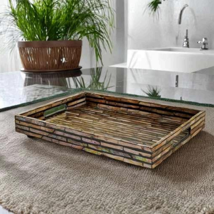 Rustic Stripes Wooden Serving Tray