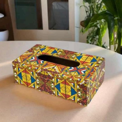 Vibrant Mosaic Wooden Tissue Box Holder