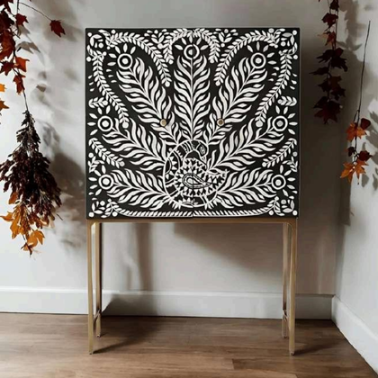 Monarch Vine Bone Inlay Cabinet