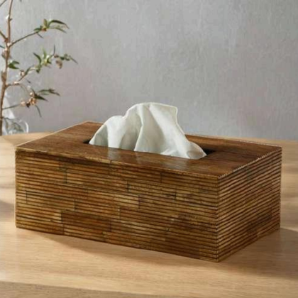 Rustic Wooden Textured Tissue Box