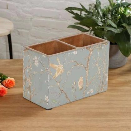 Handcrafted Floral Printed Wooden Organizer