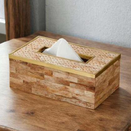 Golden Edge Bone Inlay Tissue Box